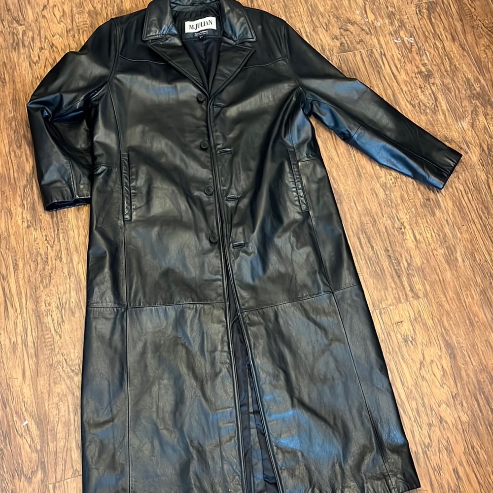 Wilsons Leather Trench Coat Men Large